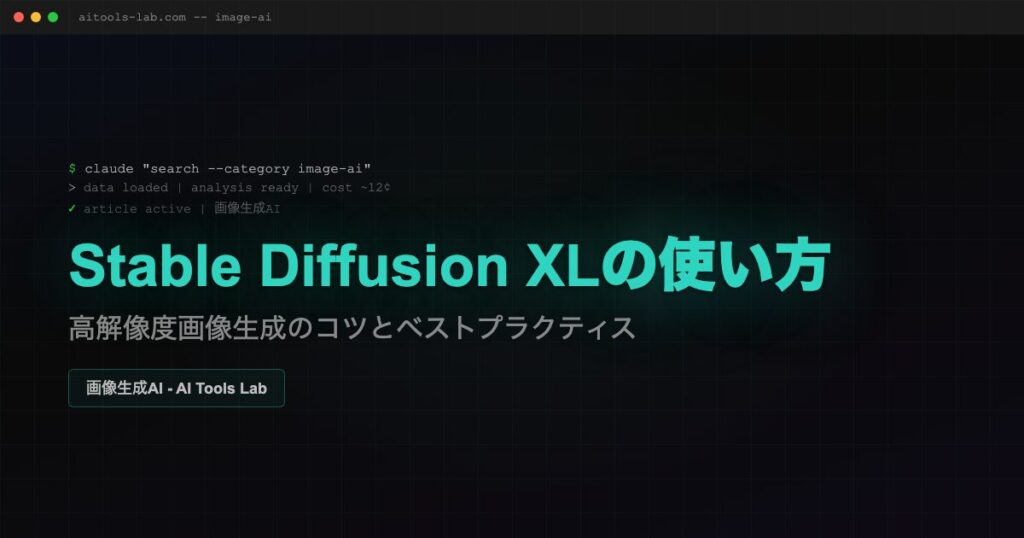 Stable Diffusion XLの使い方｜高解像度画像生成のコツとベストプラクティス | AI Tools Lab